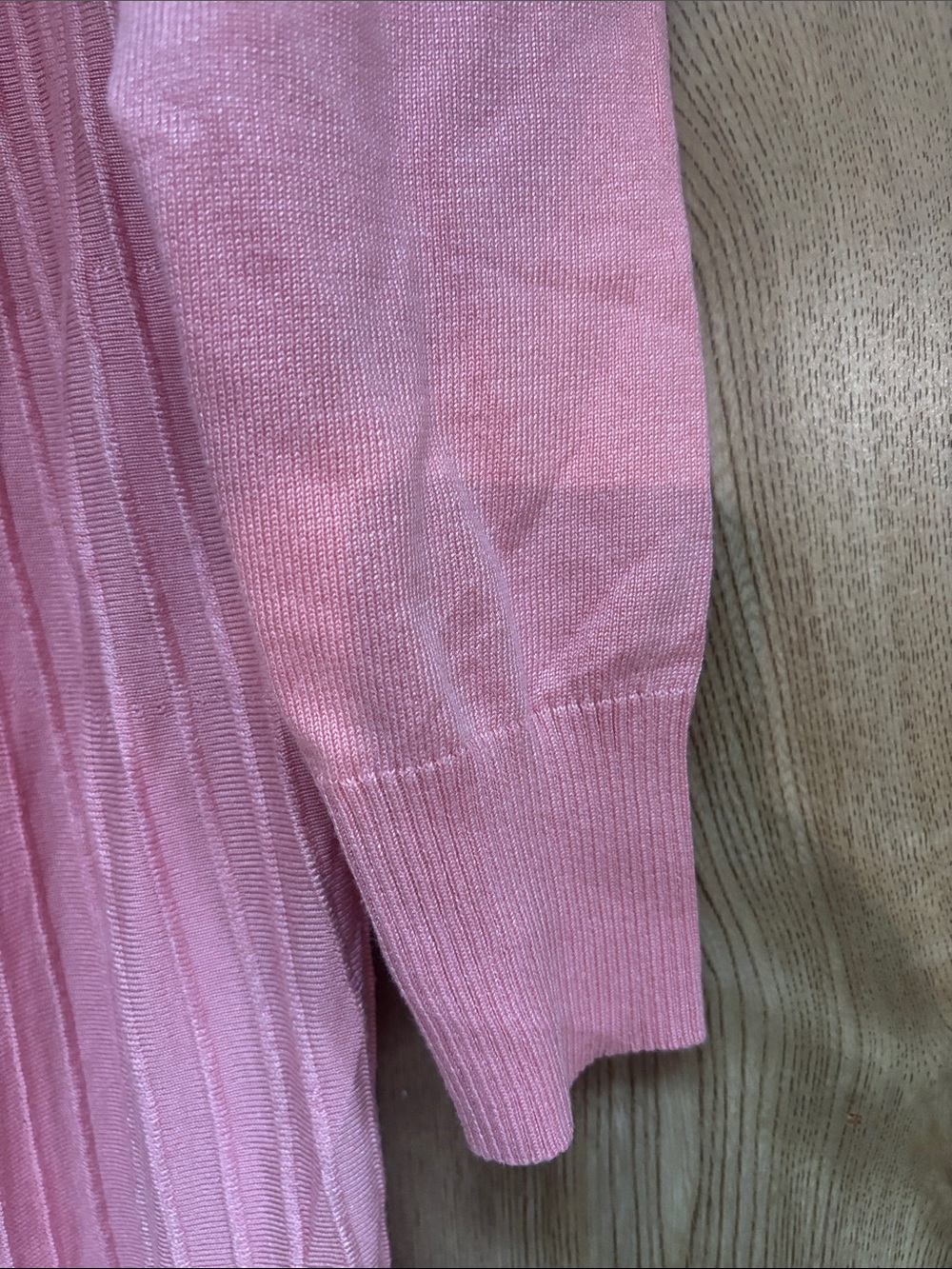 pink long-sleeve ribbed knit midi sweater dress size L - Picture 5 of 8
